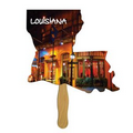 Louisiana State Stock Shape Fan w/ Wooden Stick